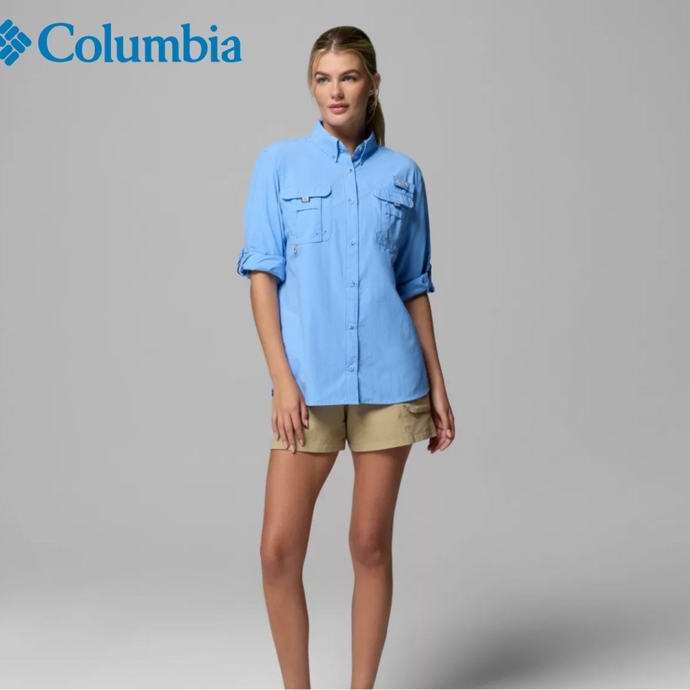 Columbia Sky Blue Outdoor Shirt PFG - Picture 2 of 7